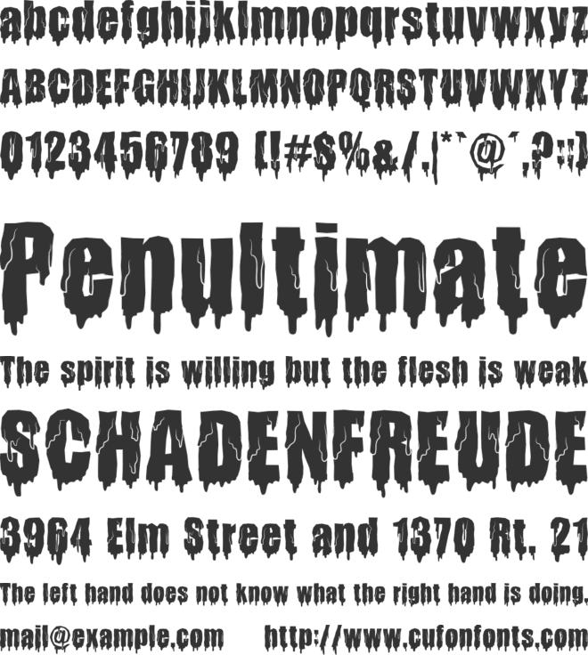 Creepy Blood font preview