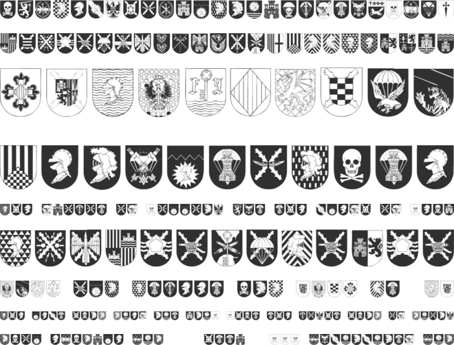Spanish Army Shields font preview