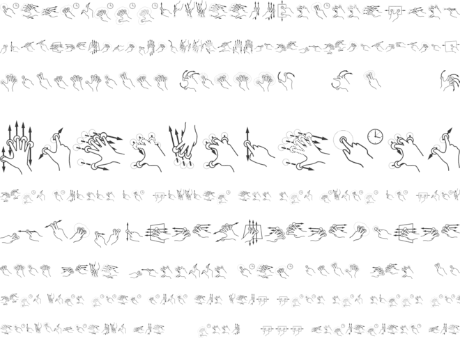 Gesture font preview