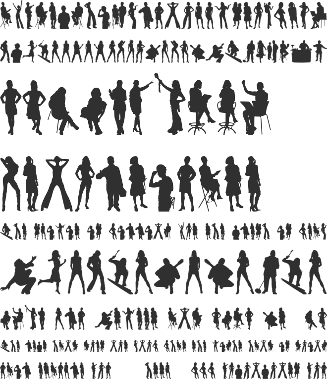 Human Silhouettes Free font preview