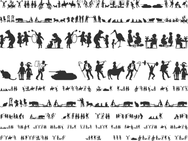 Mixed Silhouettes Five font preview