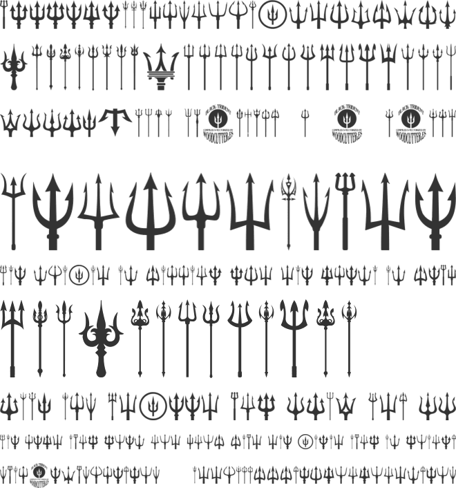 Black Trident font preview
