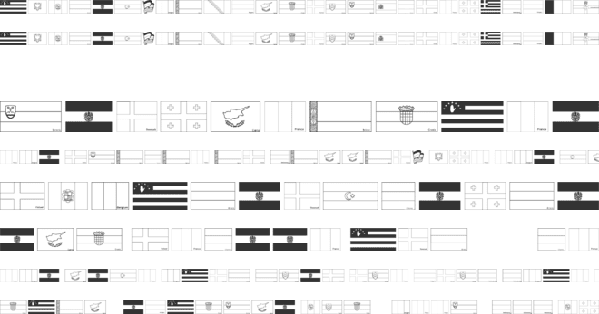 Flags of Europe font preview