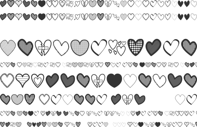 Hearts St font preview