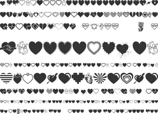Hearts Salad font preview
