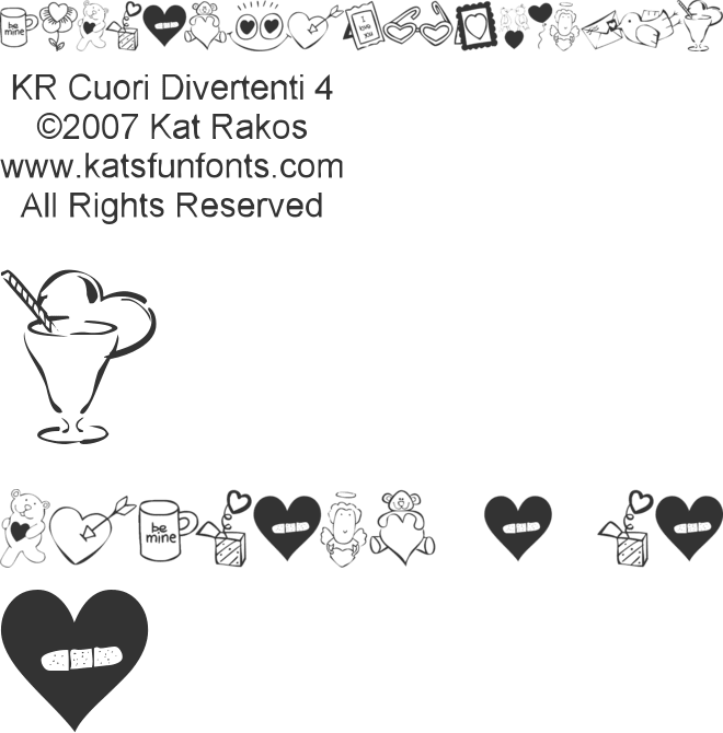 KR Cuori Divertenti 4 font preview