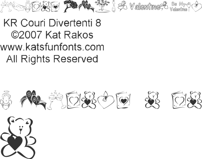 KR Cuori Divertenti 8 font preview