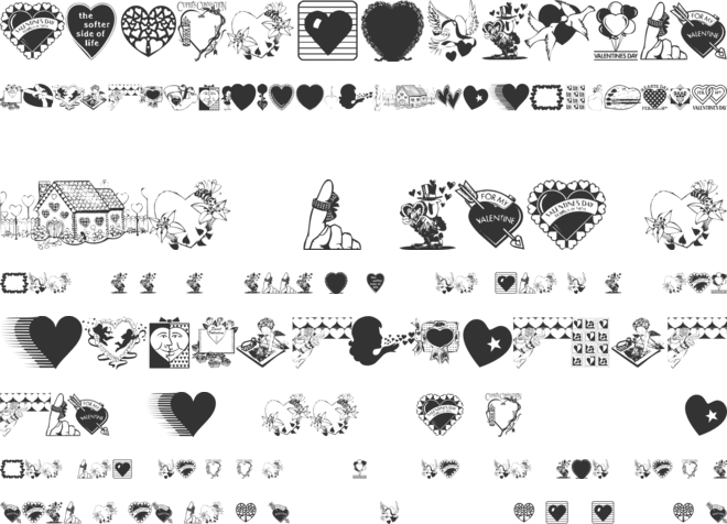 LM Valentines font preview