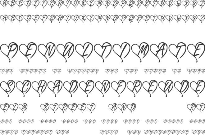 KR Yours Truly font preview