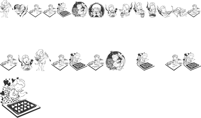 LCR Cutesy Cupid font preview