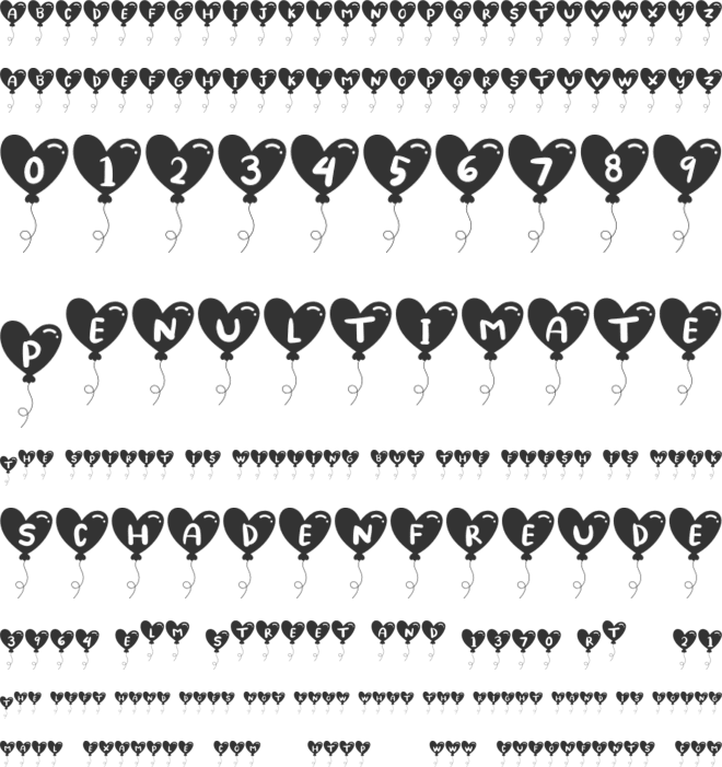 Lovely Ballon font preview