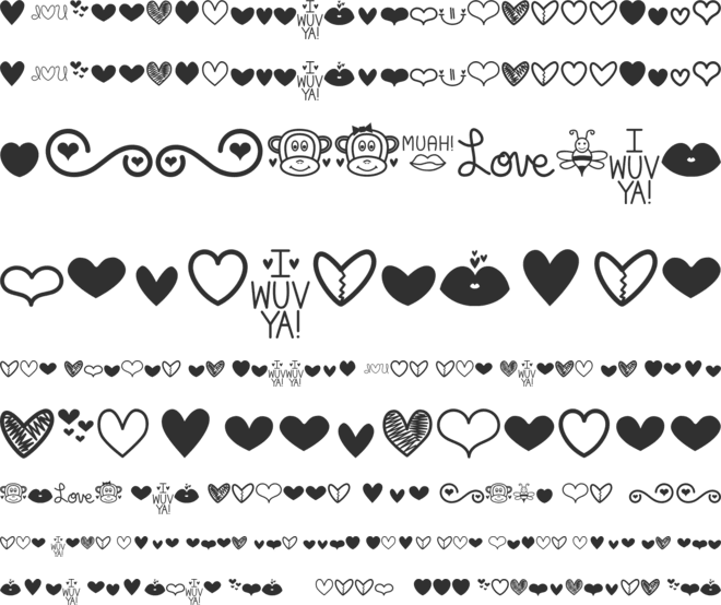 MF Love Dings font preview