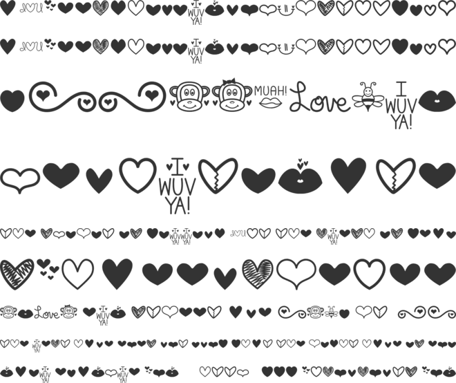 MF Love Dings font preview