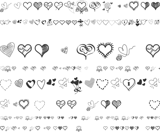 PWLittleHearts font preview