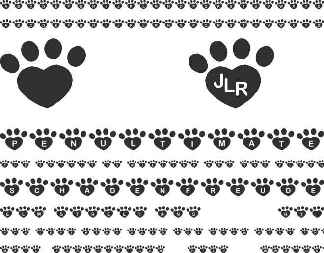 JLR Pawrty Hearty font preview
