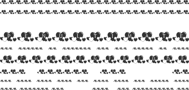KR Lots Of Hearts font preview