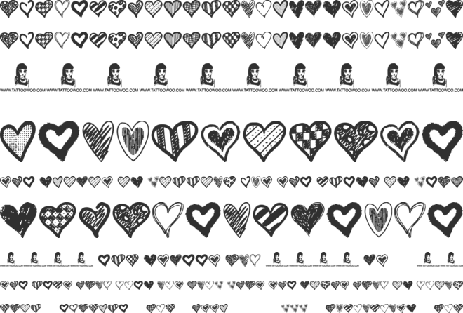 Crazy Hearts font preview