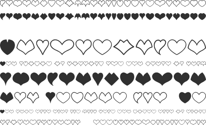 HEART shapes font preview