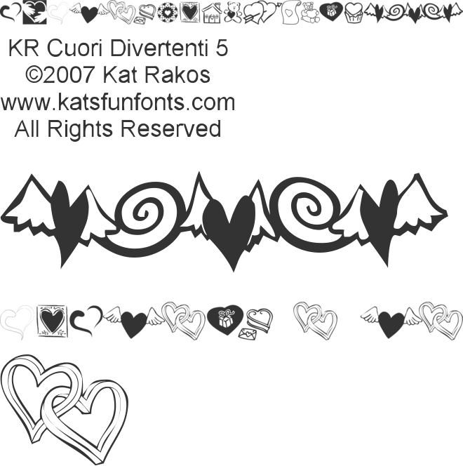 KR Cuori Divertenti 5 font preview