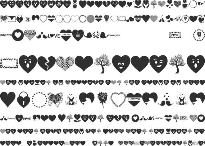 Font Hearts Love font preview