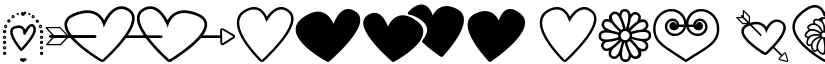 hearts and flowers for valentines Regular font