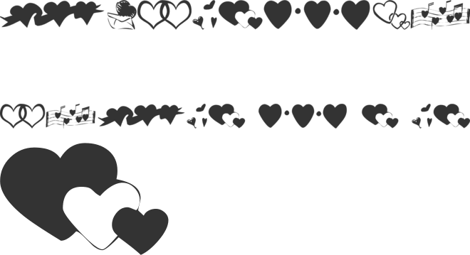KR Hearts Along font preview