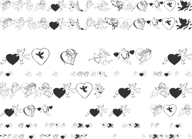 KR Cupids font preview