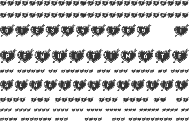 Hearts and Arrows font preview