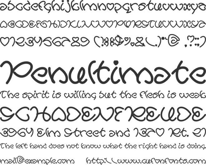 ALL ABOUT LOVE font preview