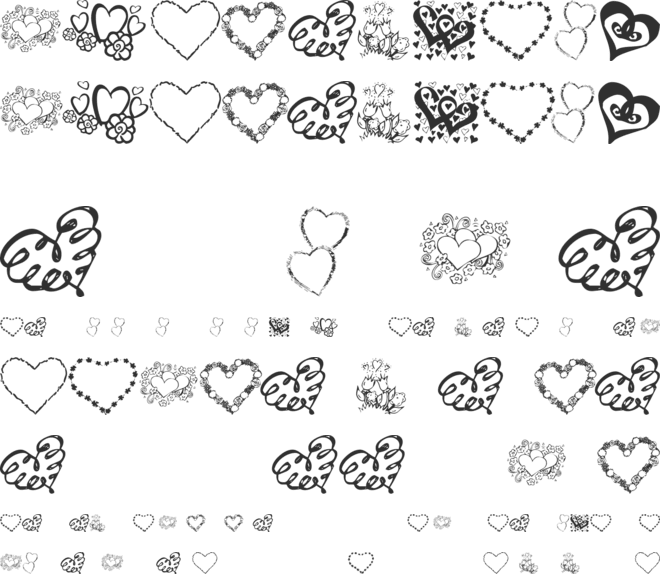 KR All About The Heart font preview