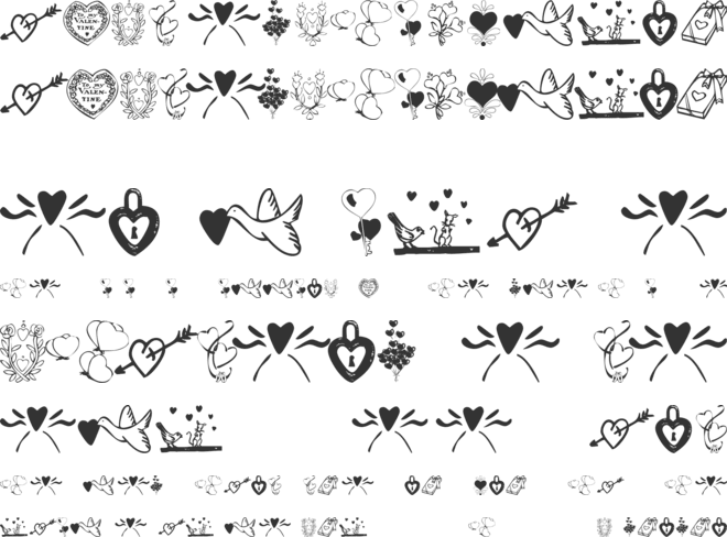 KR With Heart font preview