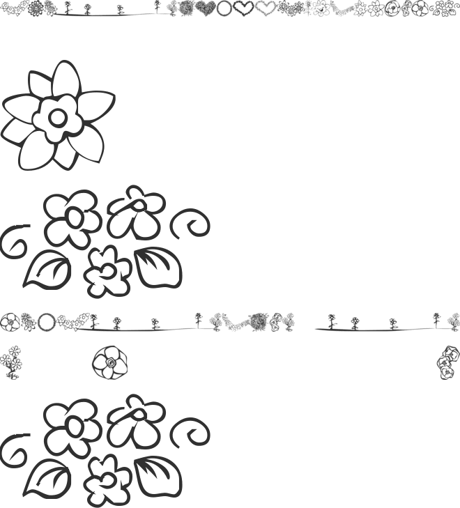 KR Just The Flowers font preview
