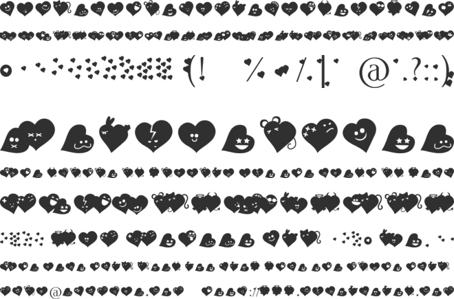 FluffyHeartsDing font preview