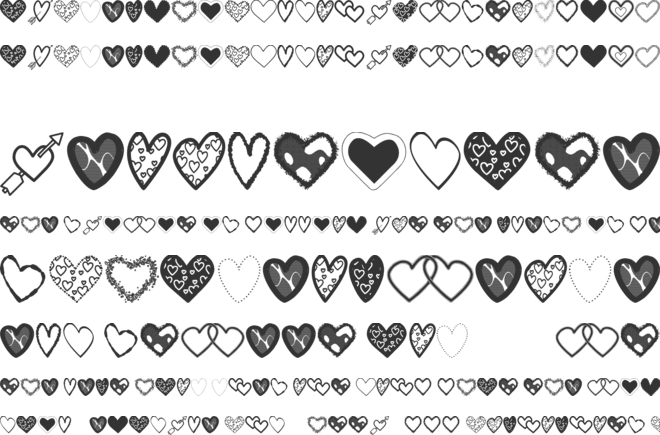 Hearts Shapes Tfb font preview