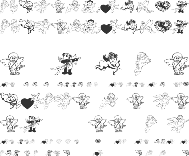 KR Cupids 2003 font preview