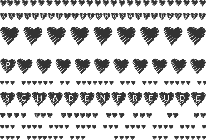 KR Scribble Heart font preview
