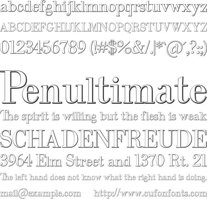 IntellectaBodoned Beveled font preview