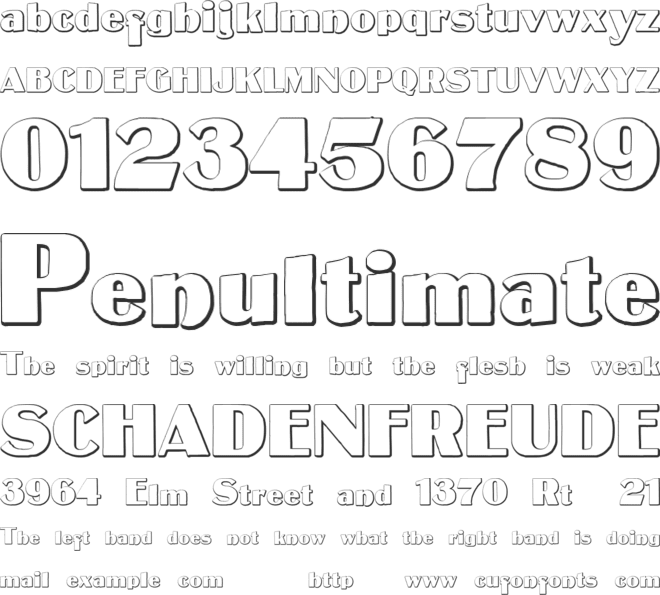 MateusBold Beveled font preview