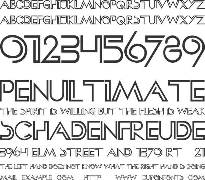 HFF Clip Hanger font preview