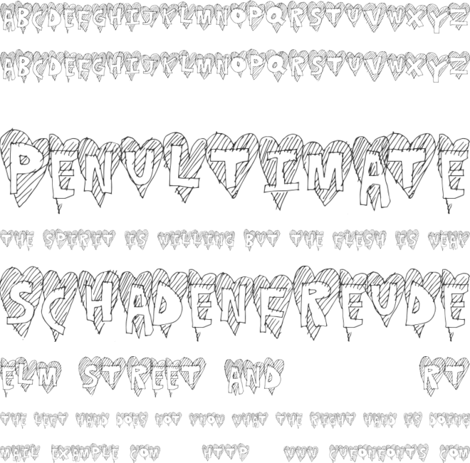 HeartStripe font preview