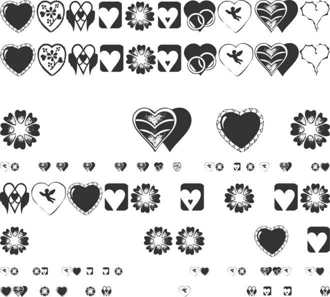 KR Heartiness font preview