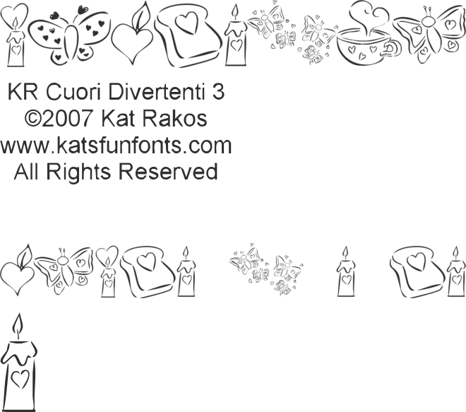 KR Cuori Divertenti 3 font preview
