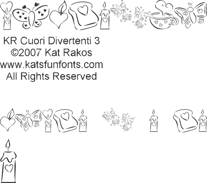 KR Cuori Divertenti 3 font preview