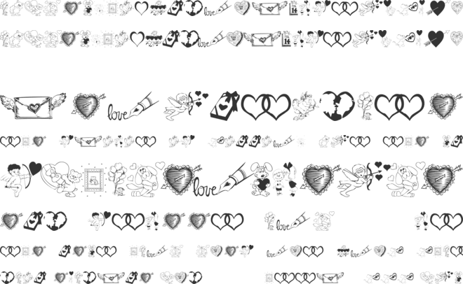 KR Be Mine font preview