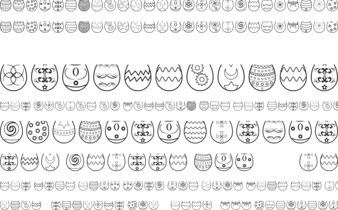 Easter eggs ST font preview