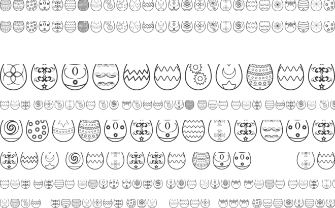 Easter eggs ST font preview