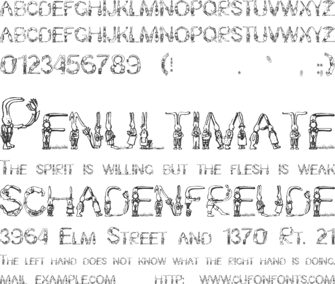 Bunny Rabbits font preview