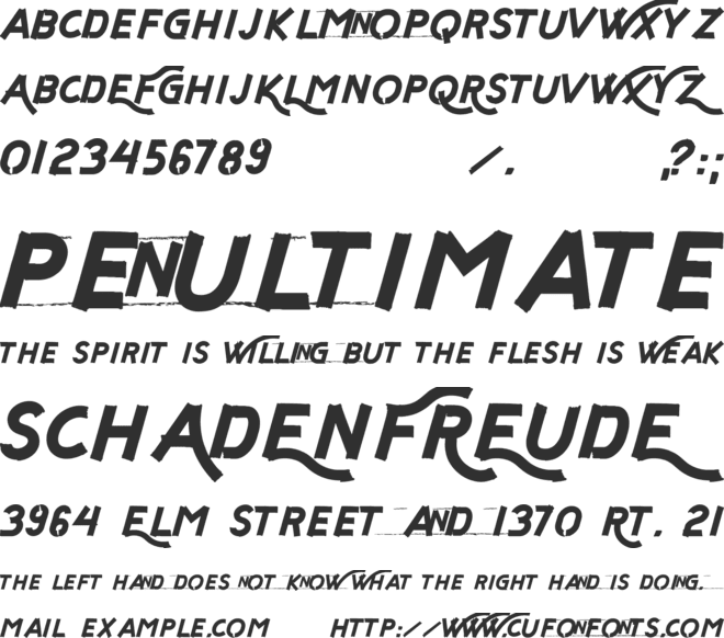 Fly n Walk font preview