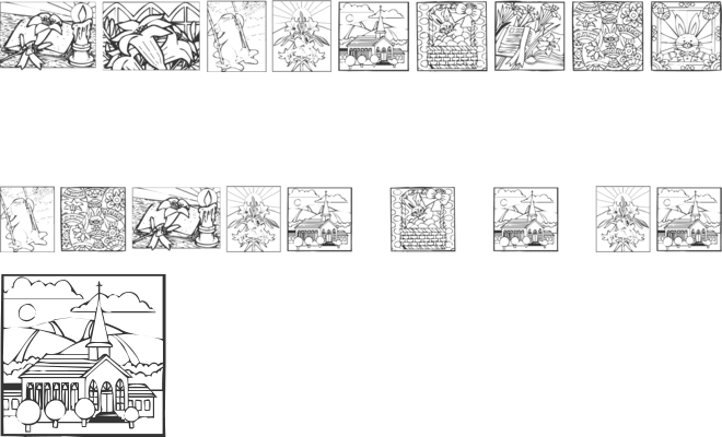 KR Easter Squares font preview