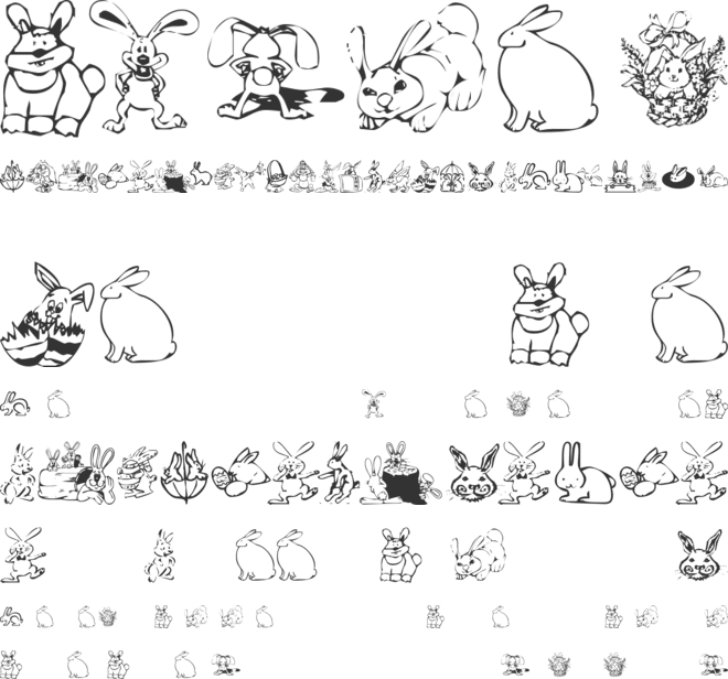 KR Bunny Dings font preview